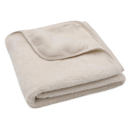 Deken Wieg 75x100cm Basic Jersey/Sherpa - Oatmeal - Babywinkel - 8717329400108