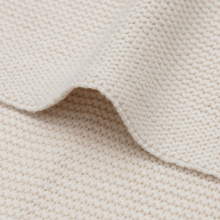 Deken Wieg 75x100cm Basic Knit - Oatmeal - Babywinkel - 8717329399983