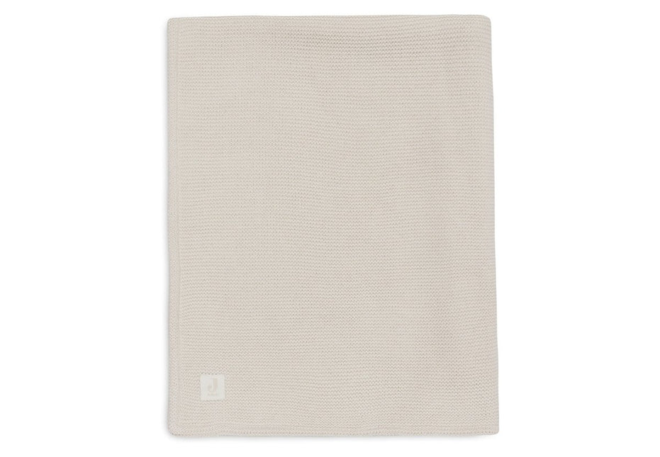 Deken Wieg 75x100cm Basic Knit - Oatmeal/Velvet - Babywinkel - 8717329403857