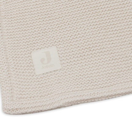 Deken Wieg 75x100cm Basic Knit - Oatmeal/Velvet - Babywinkel - 8717329403857