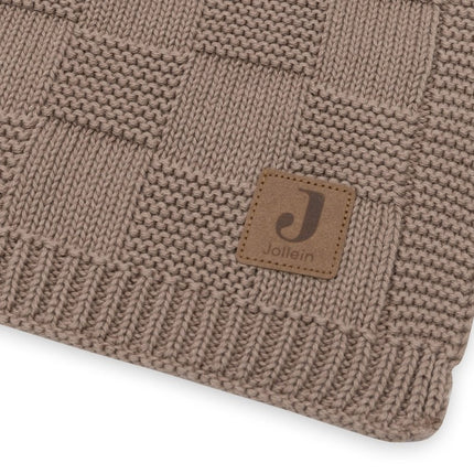 Deken Wieg 75x100cm Box Knit - Milky Coffee - GOTS - Babywinkel - 8717329400009