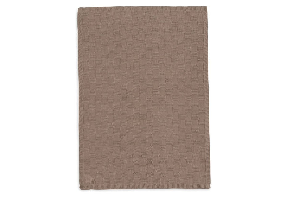 Deken Wieg 75x100cm Box Knit - Milky Coffee - GOTS - Babywinkel - 8717329400009