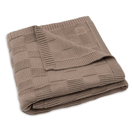 Deken Wieg 75x100cm Box Knit - Milky Coffee - GOTS - Babywinkel - 8717329400009