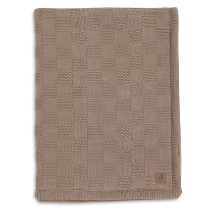 Deken Wieg 75x100cm Box Knit - Milky Coffee/Velvet - GOTS - Babywinkel - 8717329403871