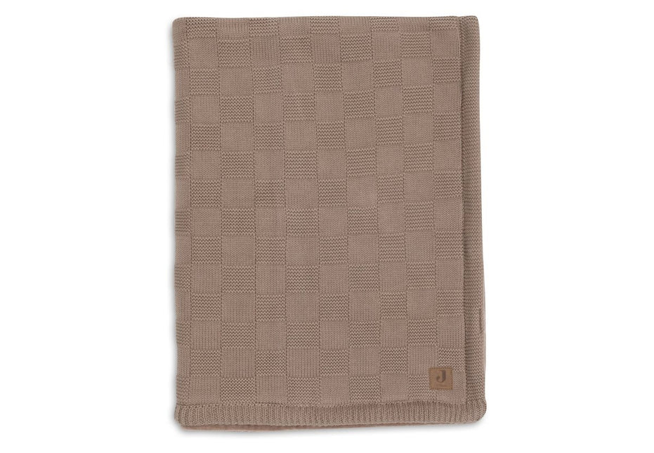 Deken Wieg 75x100cm Box Knit - Milky Coffee/Velvet - GOTS - Babywinkel - 8717329403871