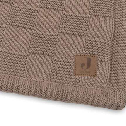 Deken Wieg 75x100cm Box Knit - Milky Coffee/Velvet - GOTS - Babywinkel - 8717329403871