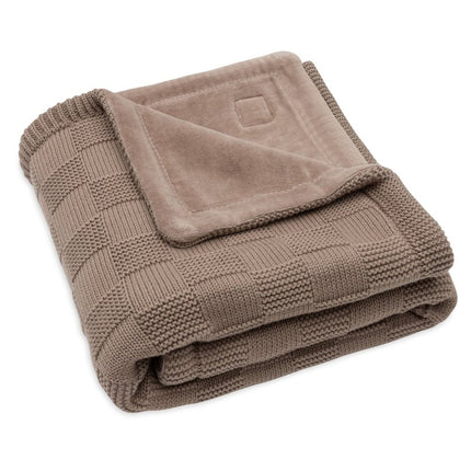Deken Wieg 75x100cm Box Knit - Milky Coffee/Velvet - GOTS - Babywinkel - 8717329403871