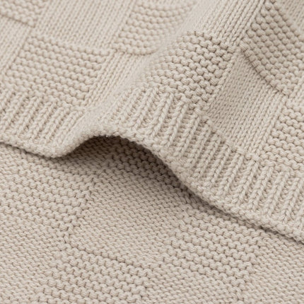Deken Wieg 75x100cm Box Knit - Warm Sand - GOTS - Babywinkel - 8717329399990