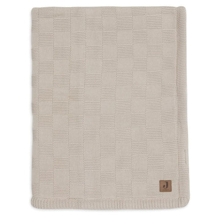 Deken Wieg 75x100cm Box Knit - Warm Sand/Velvet - GOTS - Babywinkel - 8717329403864