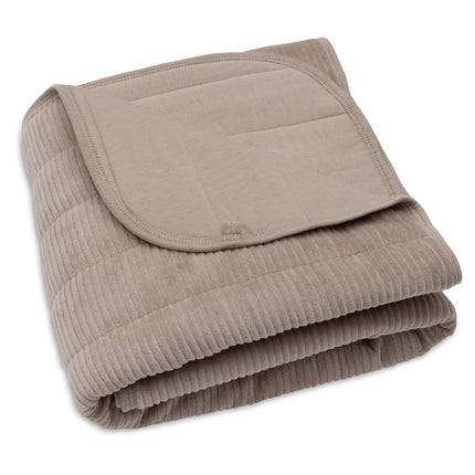 Deken Wieg 75x100cm Velvet Rib - Milky Coffee - Babywinkel - 8717329395657
