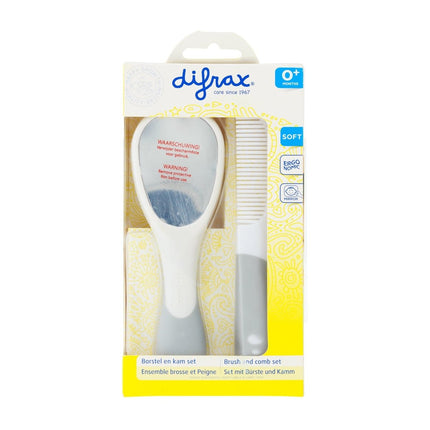 Difrax Borstel En Kam Set Zilver - Difrax - Babywinkel - 8711736435463