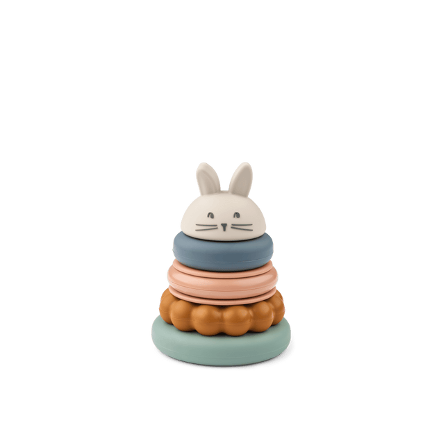 Donata Silicone Stacking Tower Sandy multi mix - Babywinkel - 5715493491901