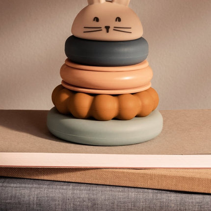 Donata Silicone Stacking Tower Sandy multi mix - Babywinkel - 5715493491901