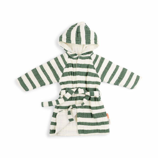 Done by Deer Badjas Baby Stripes Green - Done by Deer - Babywinkel - 5712643039266
