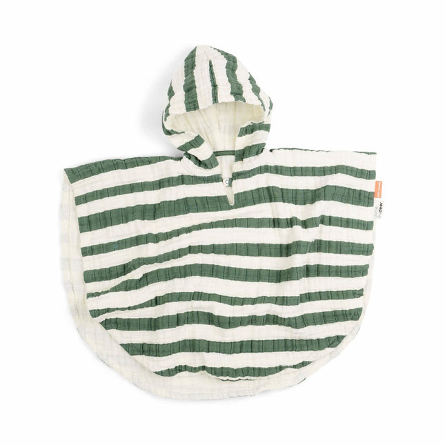 Done by Deer Badponcho Stripes Gots Green - Done by Deer - Babywinkel - 5712643039297