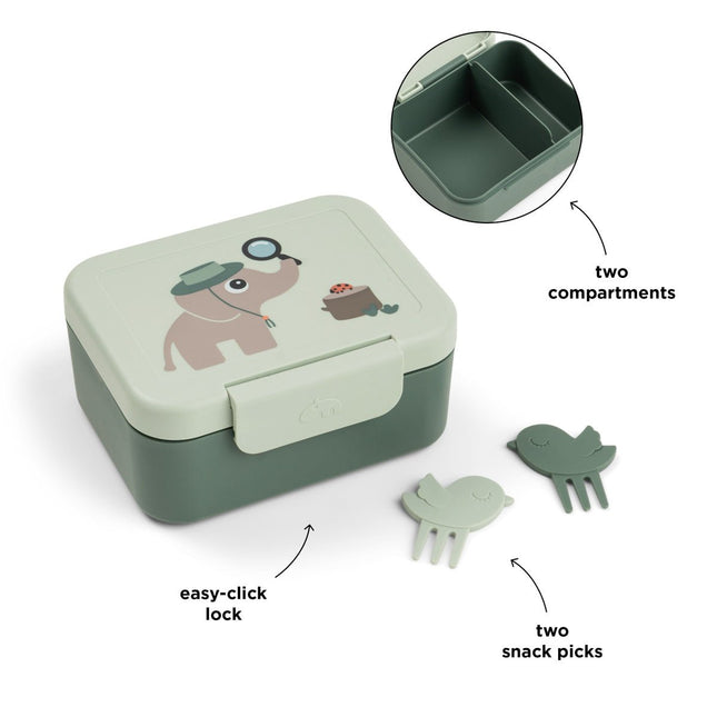 Done by Deer Lunchbox Incl. Snackprikkers Tiny Trails Green koop je bij Babywinkel