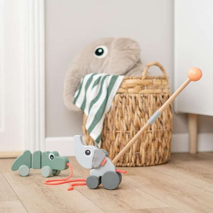 Done by Deer Pull along wiggle toy Croco Green - Done by Deer - Babywinkel - 5712643050896