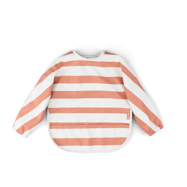 Done by Deer Slabbetje Stripes Met Lange Mouwen Papaya koop je bij Babywinkel