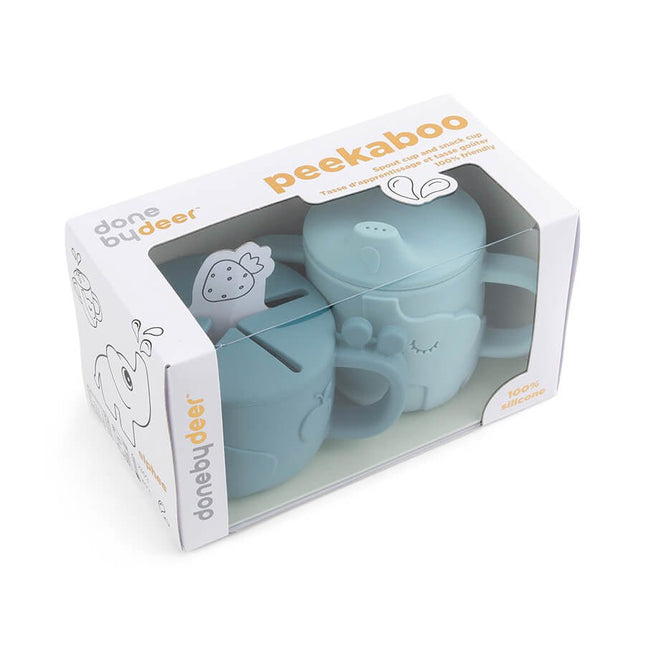 Done by Deer Snackbakje Met Drinkbeker Set Deer Friends Blue - Done by Deer - Babywinkel - 5712643037149
