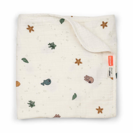 Done by Deer Wikkeldeken Baby Sea Friends Beige 100cm - Done by Deer - Babywinkel - 5712643039471