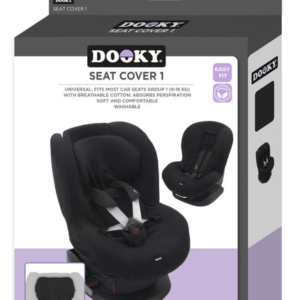 Dooky Autostoelhoes Seat Cover Groep 1 Zwart Uni - Dooky - Babywinkel - 5038278003046