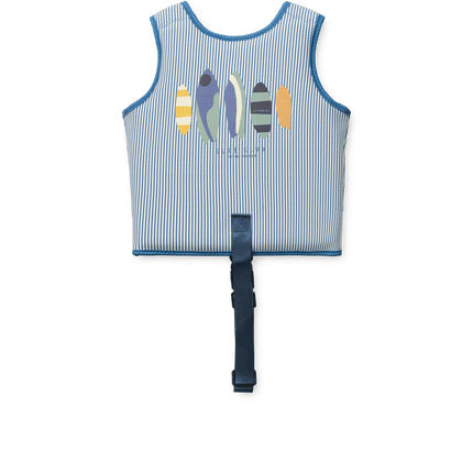 Dove Seersucker Swim vest stripe Riverside / Creme koop je bij Babywinkel