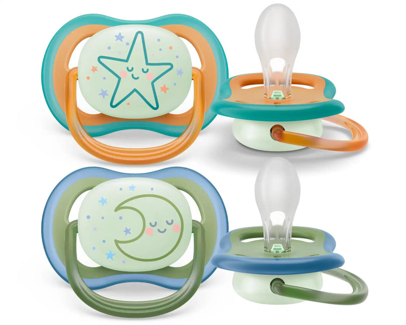Fopspeen +18m Ultra Air Night Ster/Maan - Babywinkel - 8720689022477