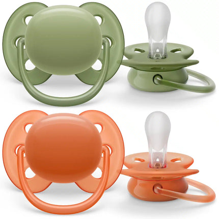 Fopspeen +18M Ultra Soft Kaki/Terracotta - Babywinkel - 8720689022460