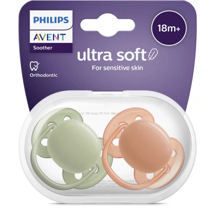 Fopspeen +18M Ultra Soft Kaki/Terracotta - Babywinkel - 8720689022460