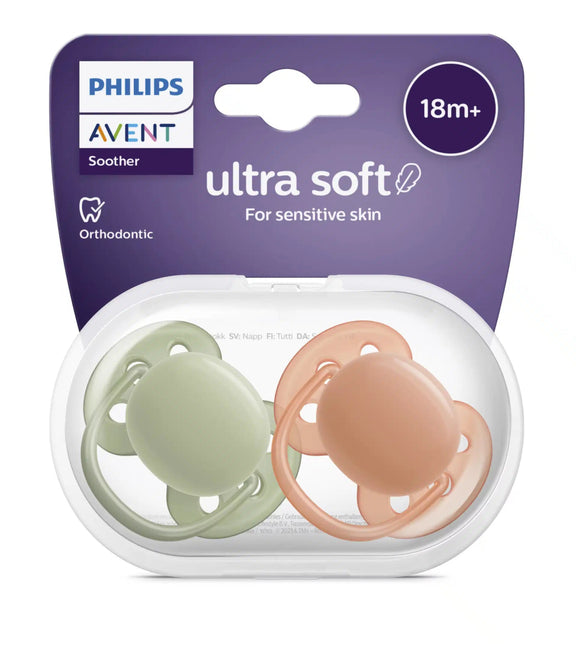 Fopspeen +18M Ultra Soft Kaki/Terracotta - Babywinkel - 8720689022460