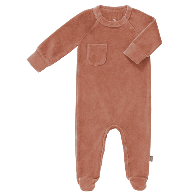 Fresk Baby Pyjama Velours Met Voet Ash Rose koop je bij Babywinkel