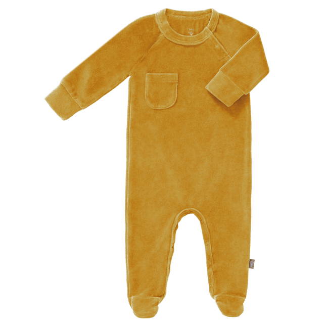Fresk Baby Pyjama Velours Met Voet Mimosa - Fresk - Babywinkel - 8720088955857
