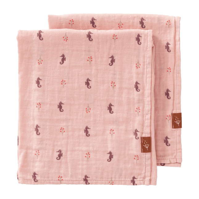 Fresk Inbakerdoek Seahorse Set 2St 70X60 Cm - Fresk - Babywinkel - 8720874453444