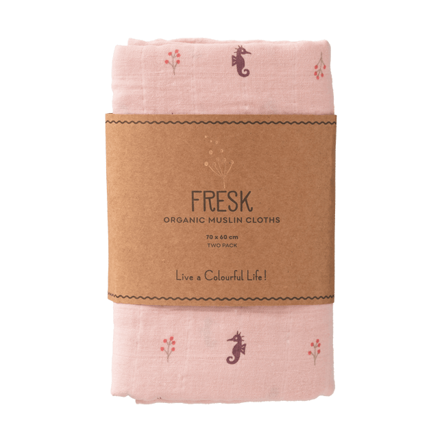 Fresk Inbakerdoek Seahorse Set 2St 70X60 Cm - Fresk - Babywinkel - 8720874453444
