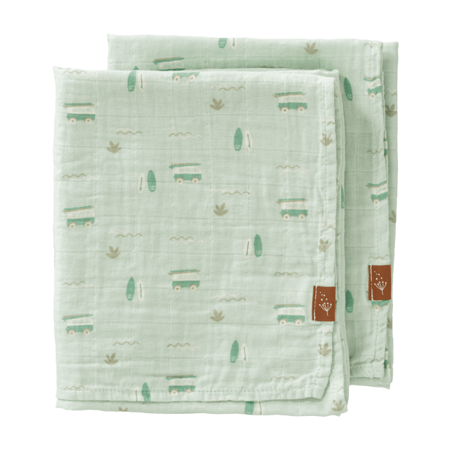 Fresk Inbakerdoek Surf Boy Set 2St 70X60 Cm - Fresk - Babywinkel - 8720874453437