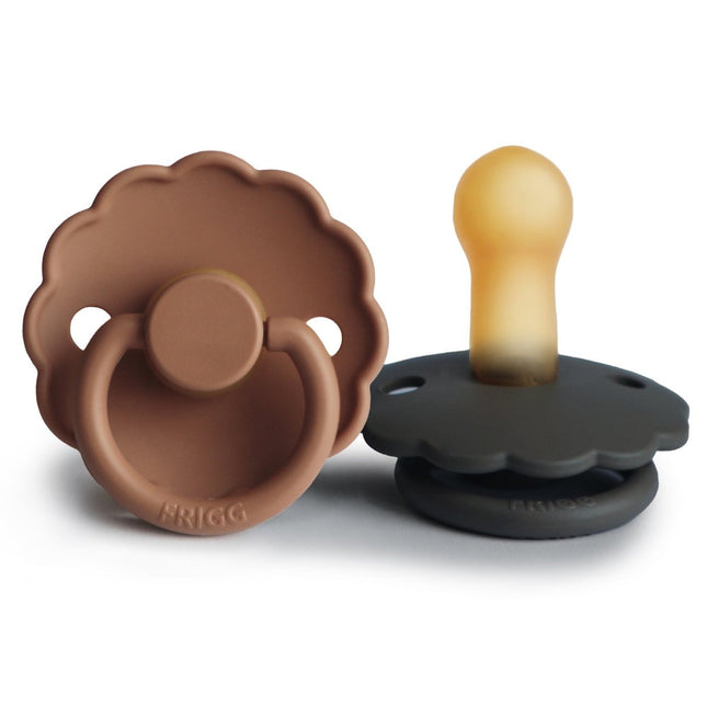 Frigg Speen Maat 1 Daisy Graphite/Peach Bronze Latex 2 - Pack - Frigg - Babywinkel - 5715239214191