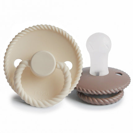 Frigg Speen Maat 1 Rope Cream/Sepia Silicone 2 - Pack - Frigg - Babywinkel - 5715239021881