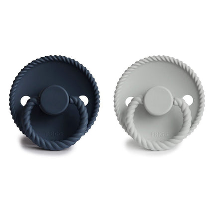 Frigg Speen Maat 1 Rope Sil. Gray/Dark Navy Silicone 2 - Pack - Frigg - Babywinkel - 5715239021966