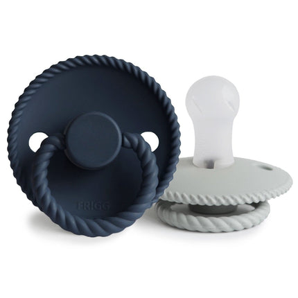Frigg Speen Maat 1 Rope Sil. Gray/Dark Navy Silicone 2 - Pack - Frigg - Babywinkel - 5715239021966