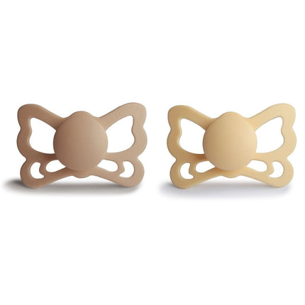 Frigg Speen Maat 2 Butterfly Pale Daffodil/Silky Satin Silicone 2 - Pack - Frigg - Babywinkel - 5715239022475