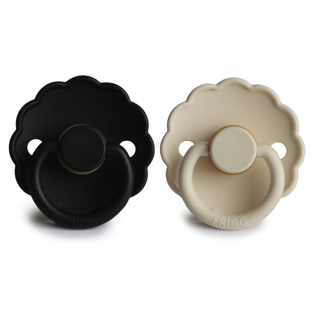 Frigg Speen Maat 2 Daisy Cream/Jet Black Silicone 2 - Pack - Frigg - Babywinkel - 5715239011301