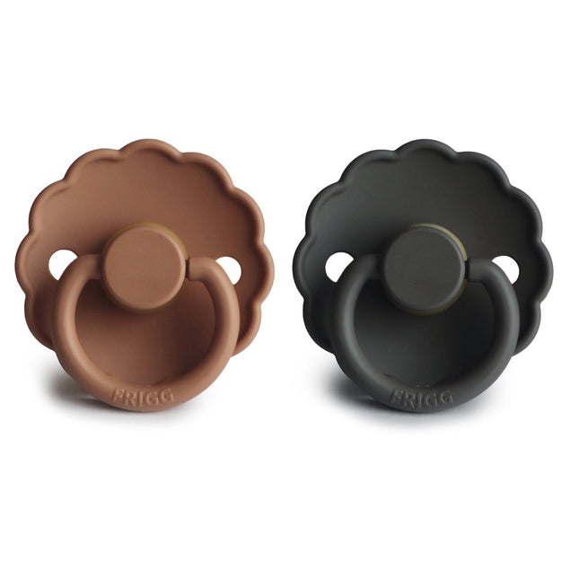 Frigg Speen Maat 2 Daisy Graphite/Peach Bronze Latex 2 - Pack - Frigg - Babywinkel - 5715239224190