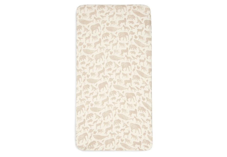 Hoeslaken Jersey 40/50x80/90cm Animals - Nougat - Babywinkel - 8717329376465