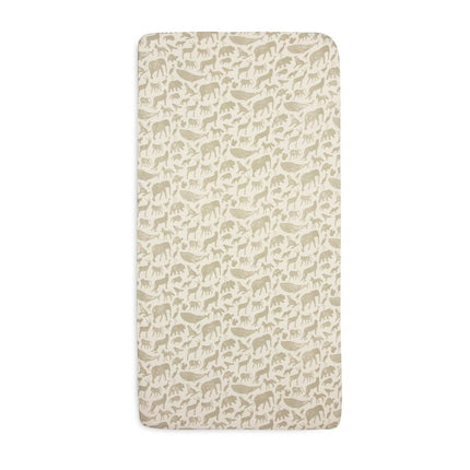 Hoeslaken Jersey 40/50x80/90cm Animals - Olive Green - Babywinkel - 8717329376434