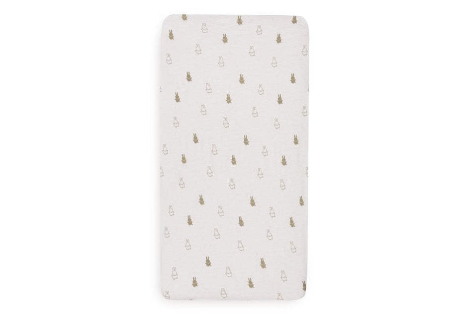 Hoeslaken Jersey 60x120cm Happy Miffy - Olive Green - Babywinkel - 8717329378896