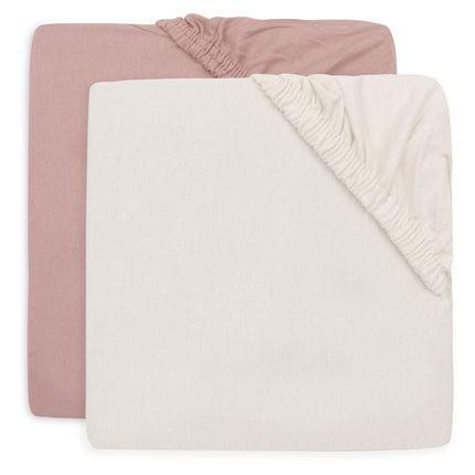 Hoeslaken Jersey 60x120cm - Wild Rose/Ivory - 2 Stuks - Babywinkel - 8717329400276