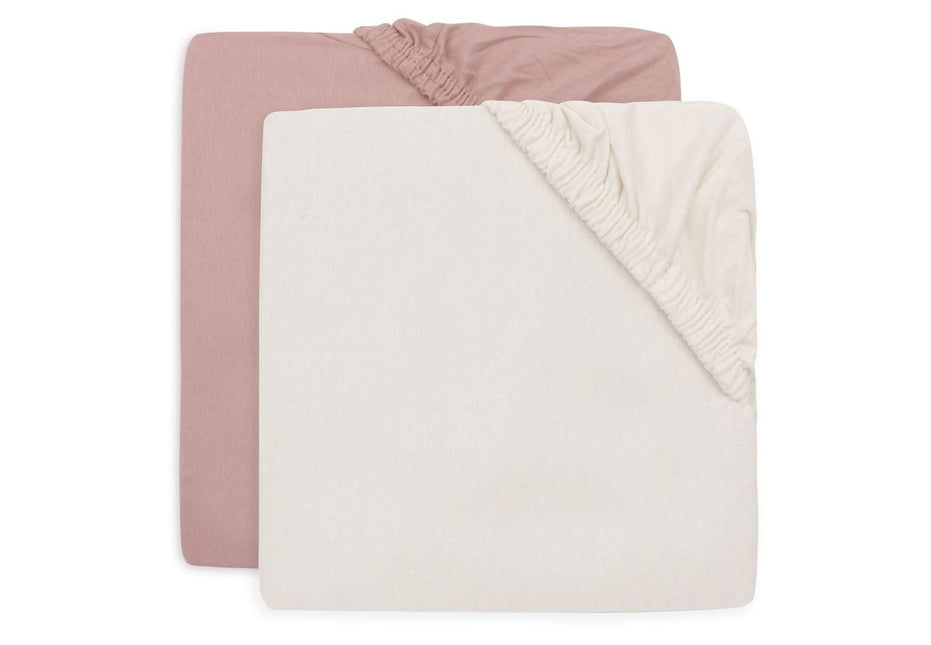 Hoeslaken Jersey 60x120cm - Wild Rose/Ivory - 2 Stuks - Babywinkel - 8717329400276