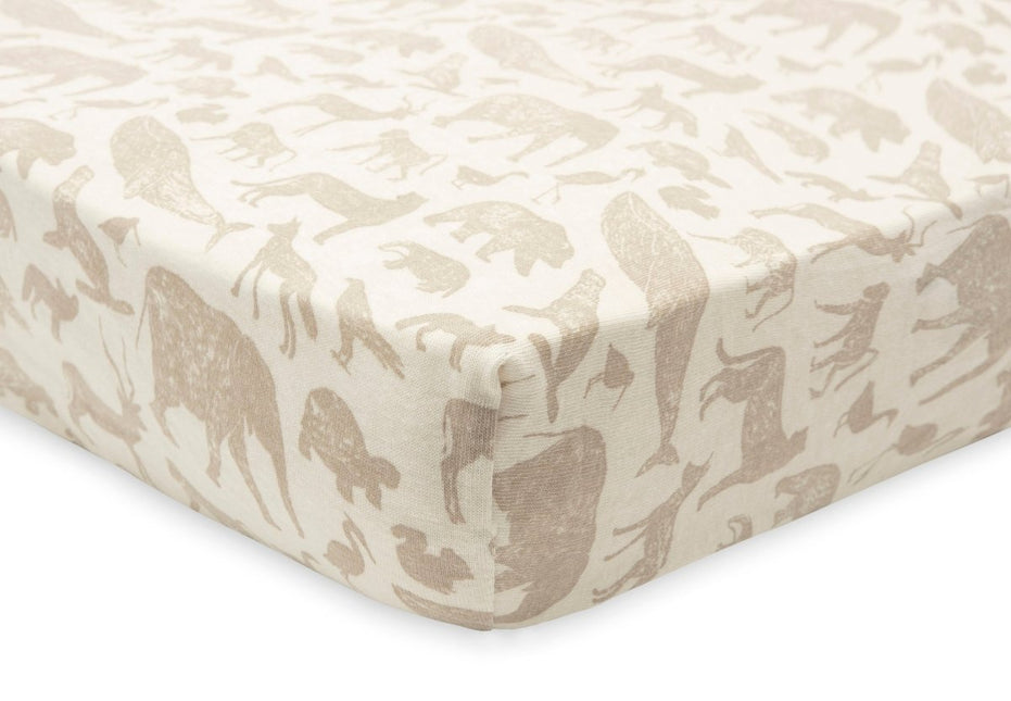 Hoeslaken Jersey 70/140x75/150cm - Animals Nougat - Babywinkel - 8717329376441