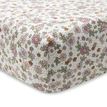 Hoeslaken Jersey 70/140x75/150cm - Retro Flowers - Babywinkel - 8717329376328