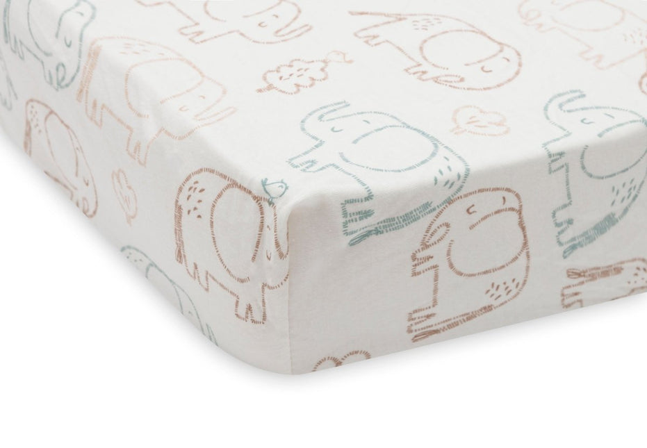Hoeslaken Jersey 70/75x140/150cm - Elephant Tales - Babywinkel - 8717329400344